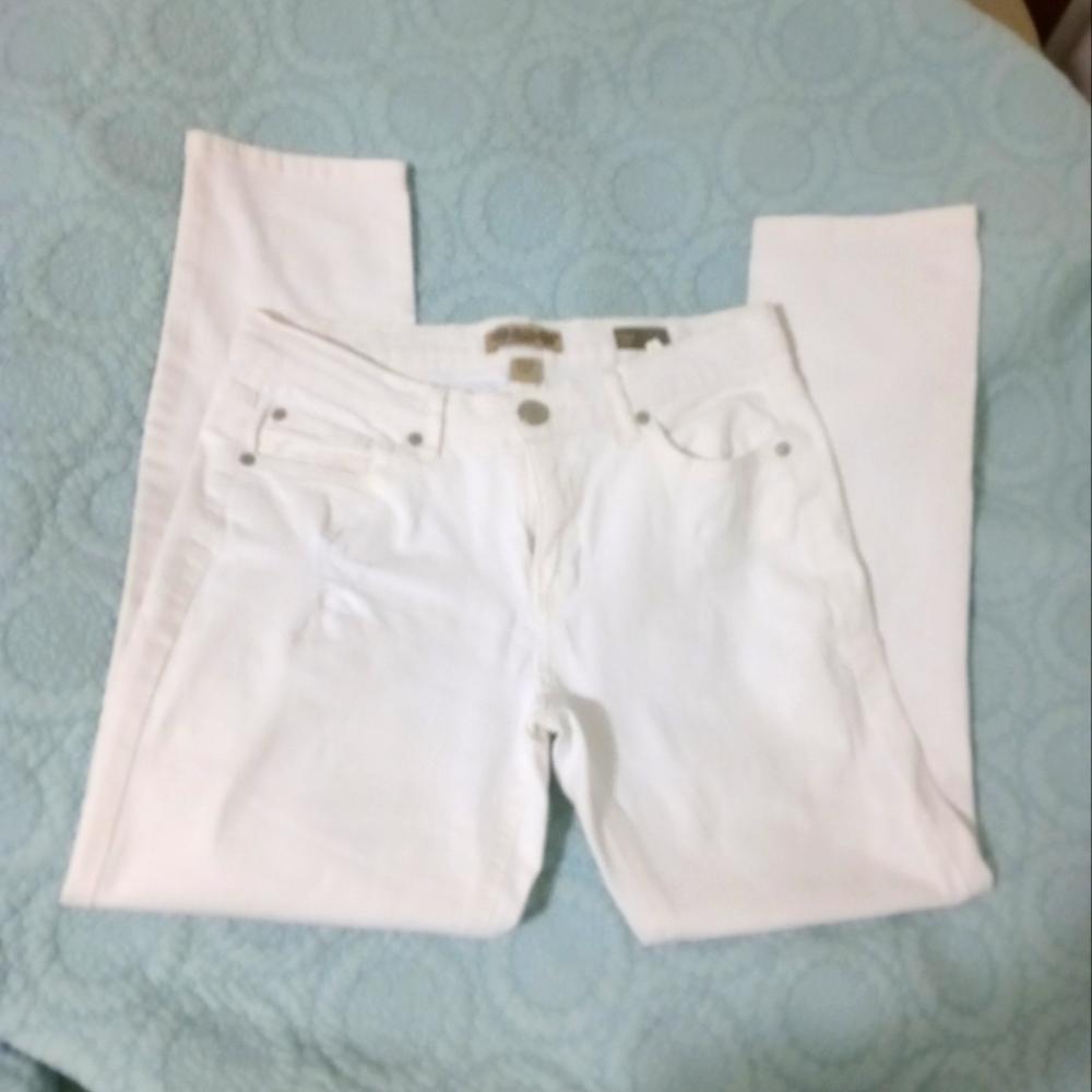 Distressed White Jeans